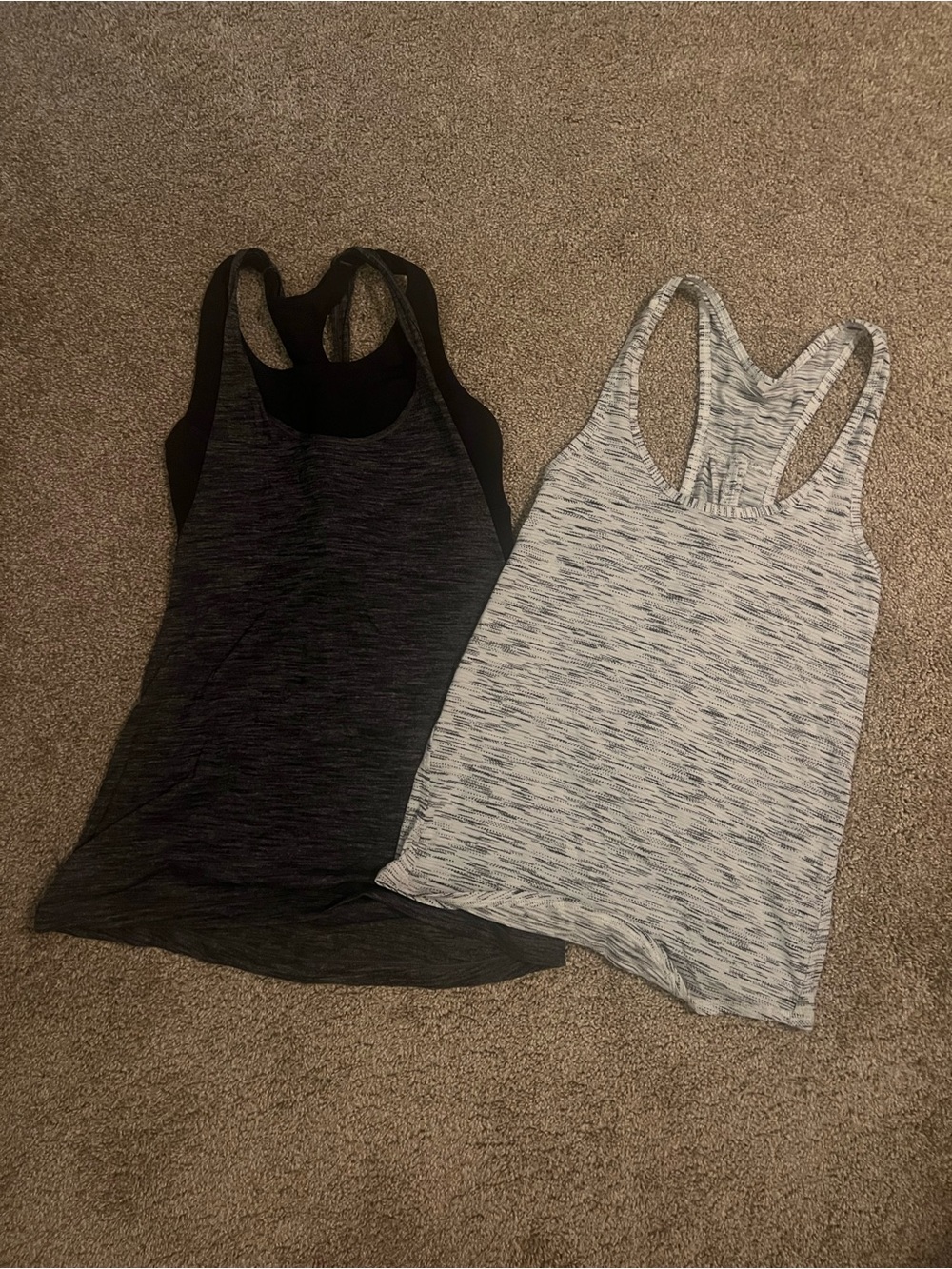 lululemon athletica Racerback Layered Tank - Black & Light Gray Heather